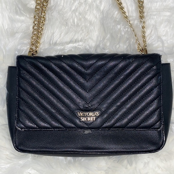 Victoria’s Secret Black and Gold Chain Crossbody Purse - Picture 2 of 6